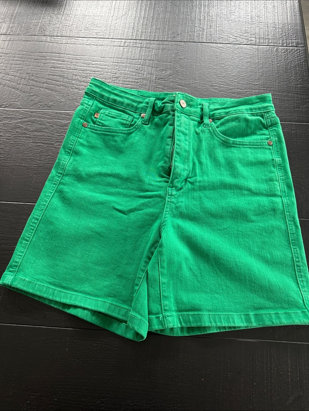 Judy Blue Vibrant Green High-Rise Denim Shorts